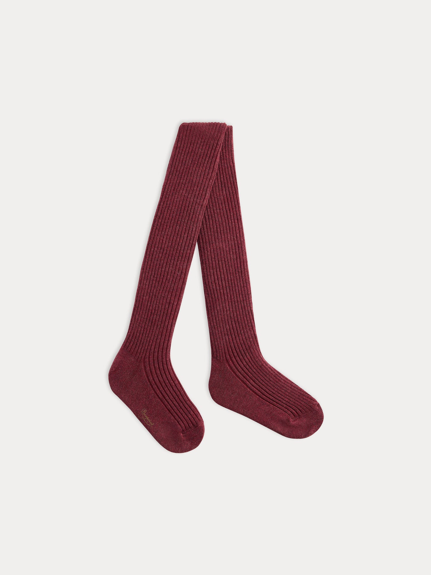 Thomina burgundy ribbed tights