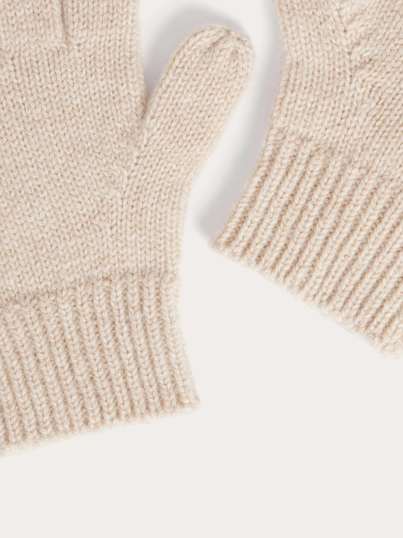 Birk mottled beige cashmere gloves