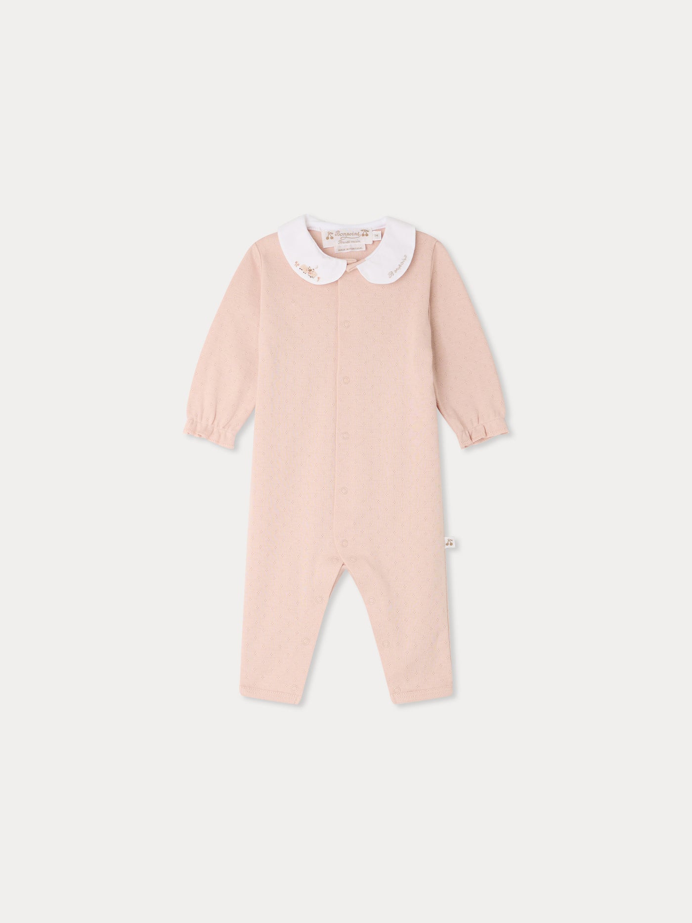 Cayla pajamas with hand embroidered lambs in organic cotton