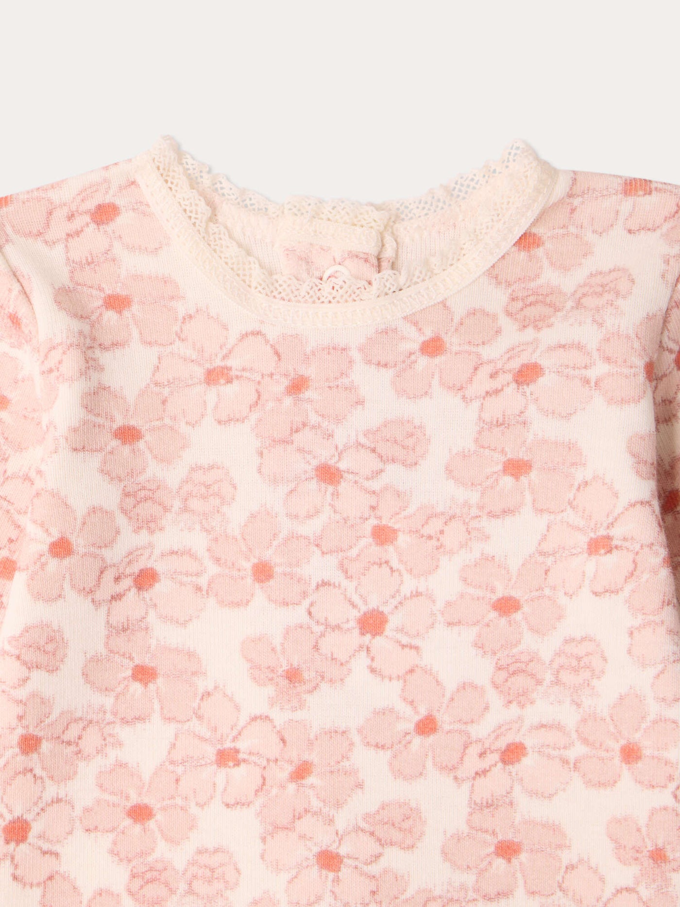 Genna set with pink flower print in organic cotton