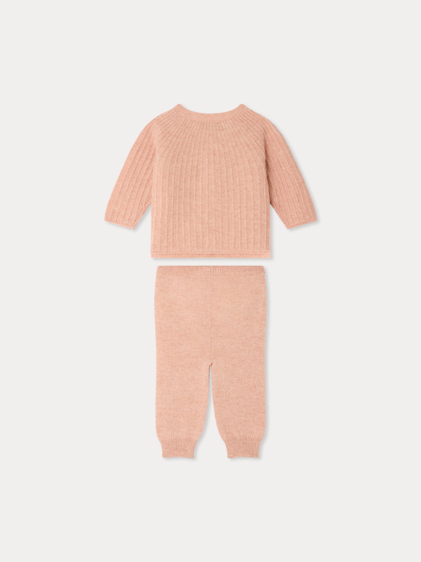 Ging pink fancy-stitch set in cashmere