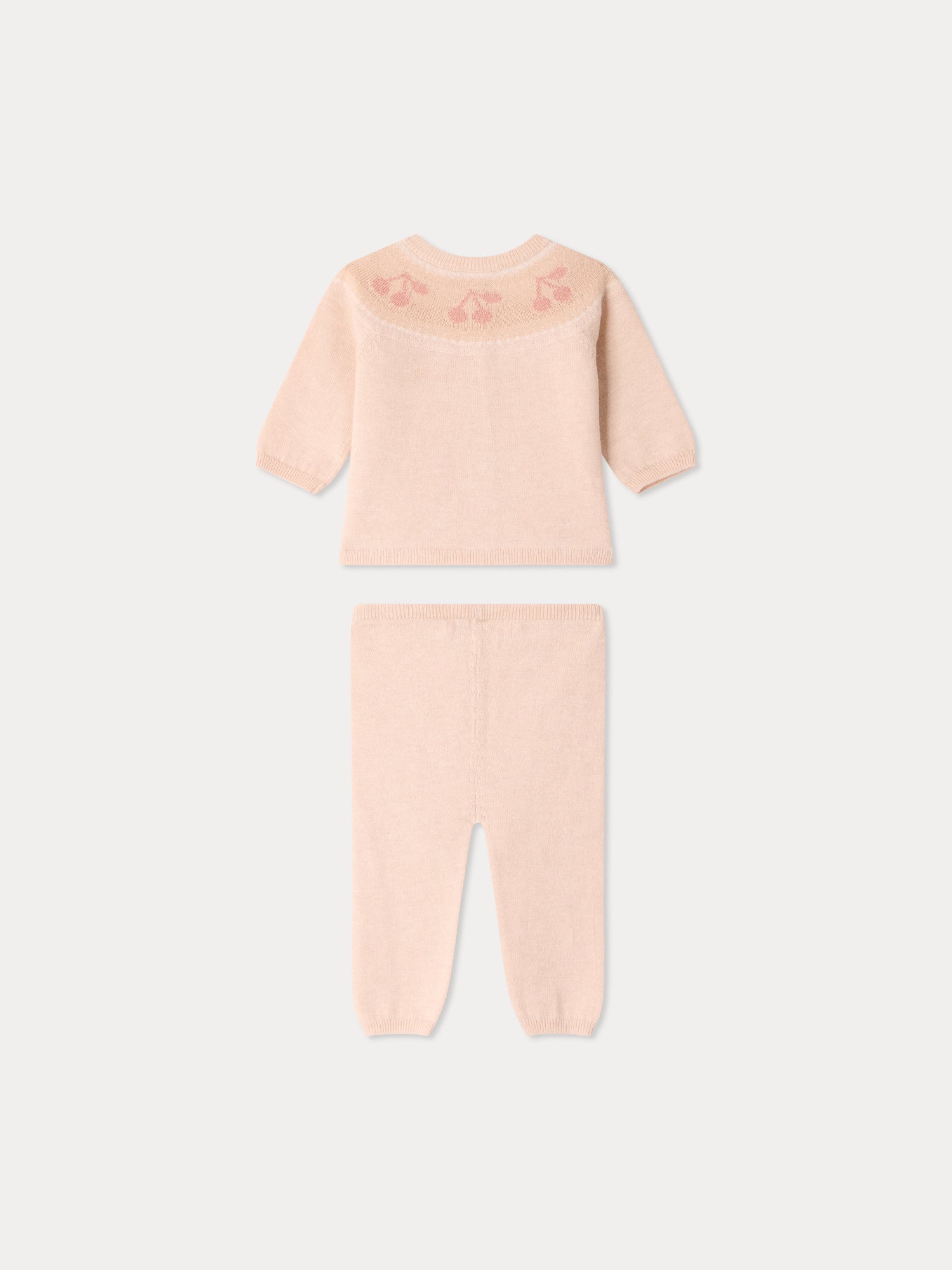 Jenny set with round collar and cherry jacquard • Bonpoint