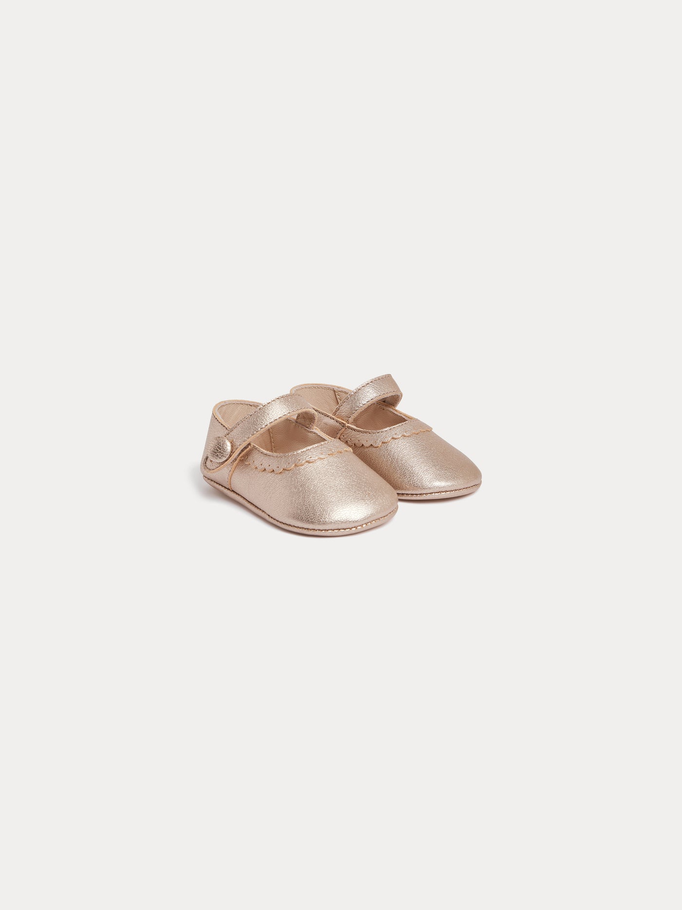 Miray Mary Janes in Metallic Gold Leather