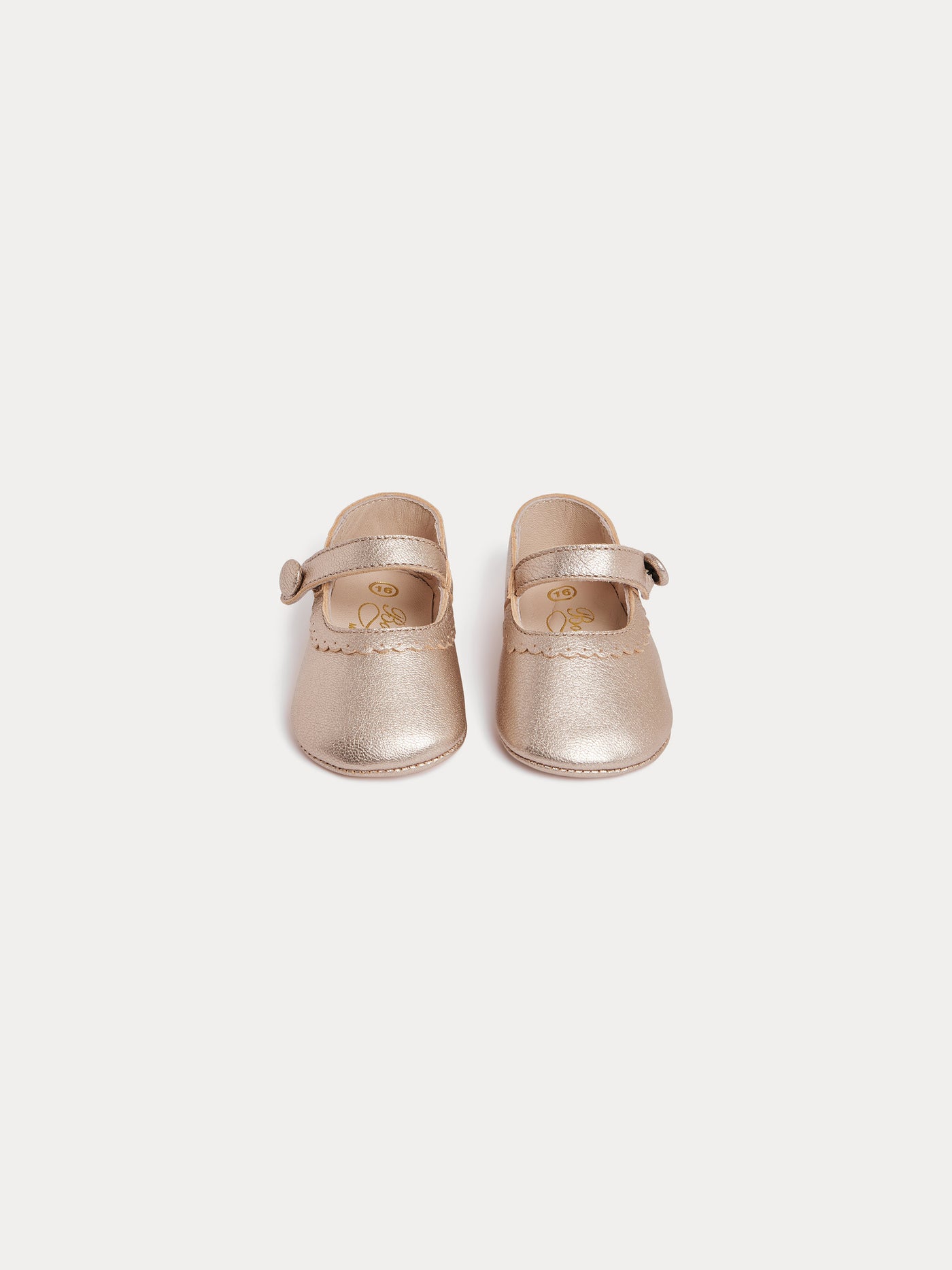 Miray Mary Janes in Metallic Gold Leather
