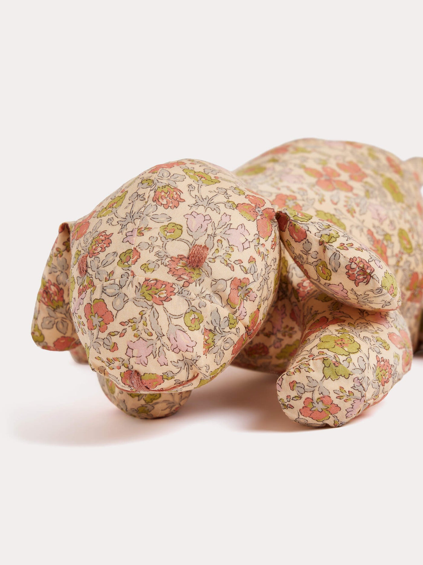 Aimer dog plush toy in yellow Liberty fabric in organic cotton