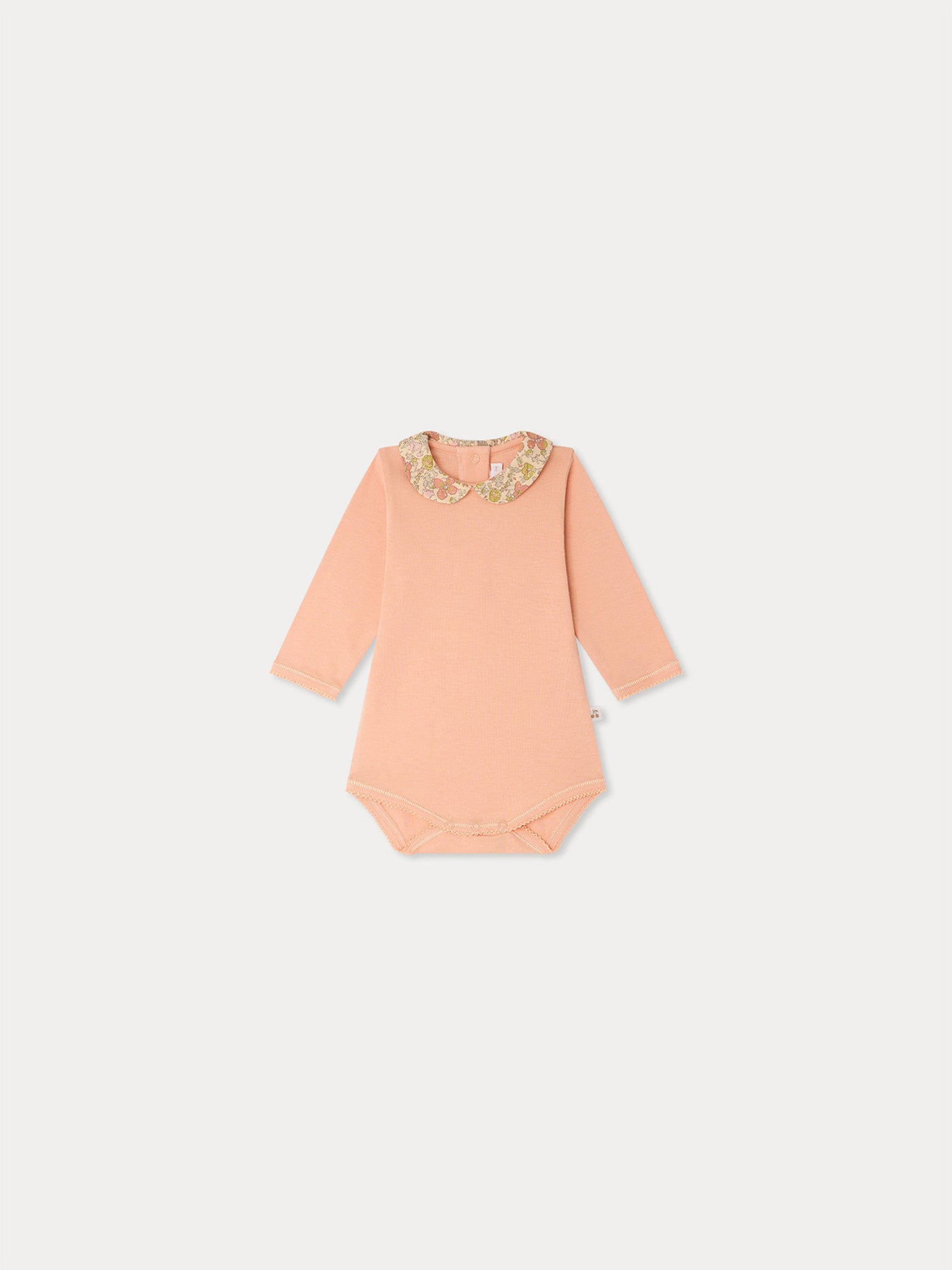 Cygne bodysuit with Liberty fabric collar in organic cotton