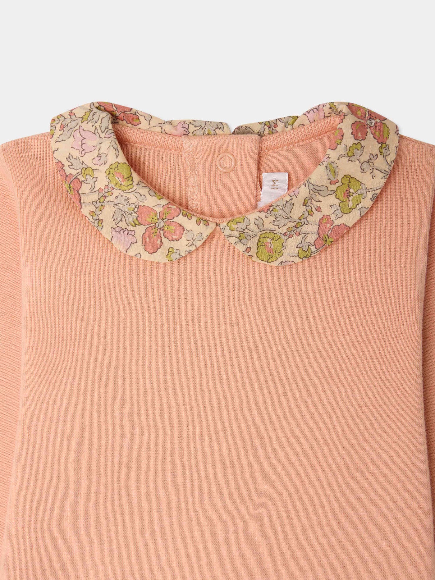 Cygne bodysuit with Liberty fabric collar in organic cotton