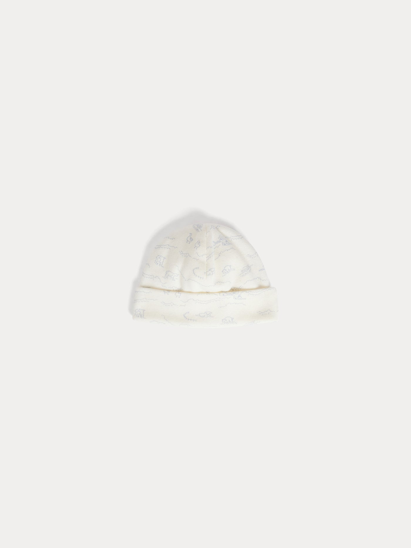 Lyann beanie with sheep print in organic cotton