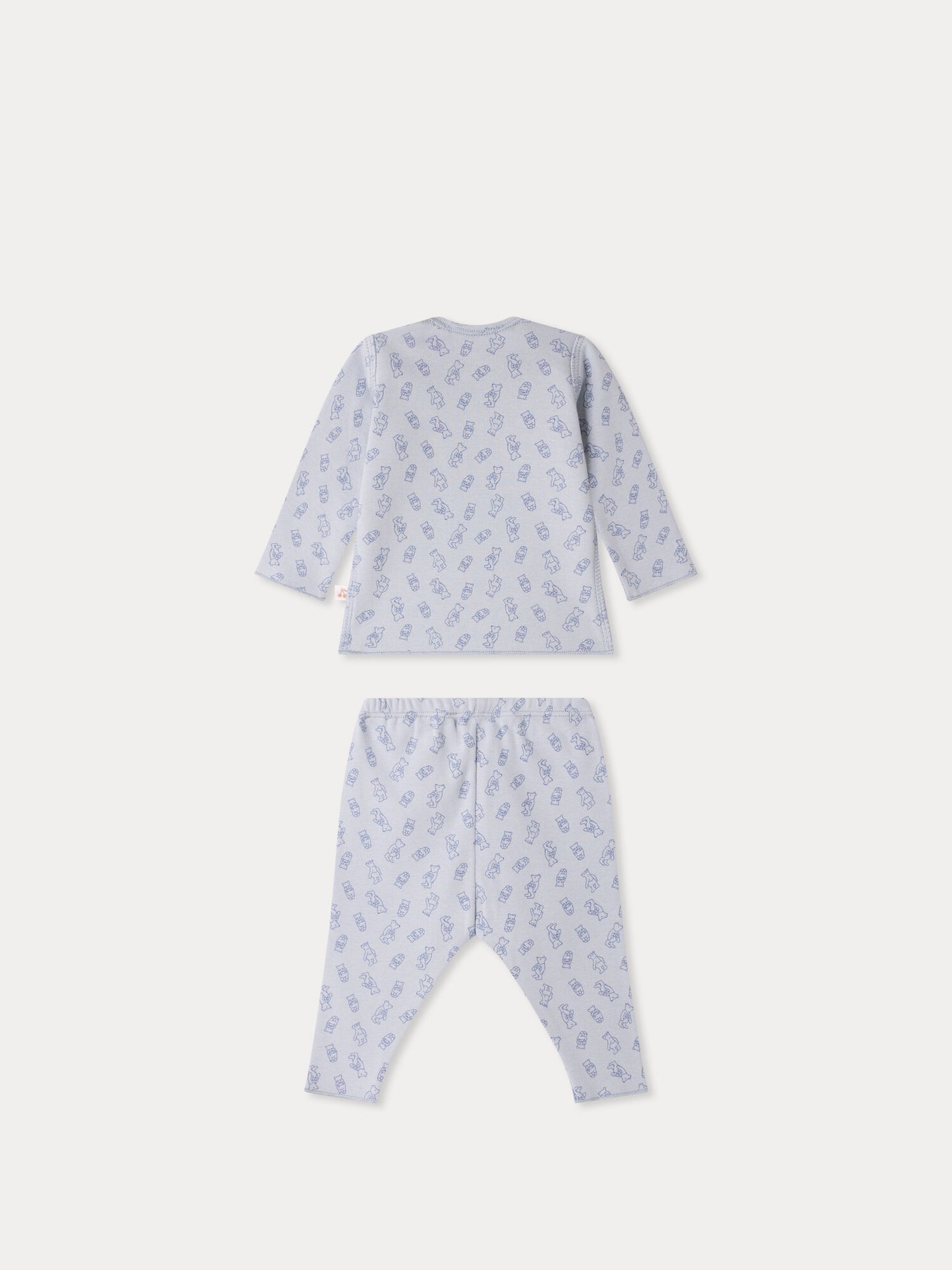 Timi set with teddy bear print in organic cotton
