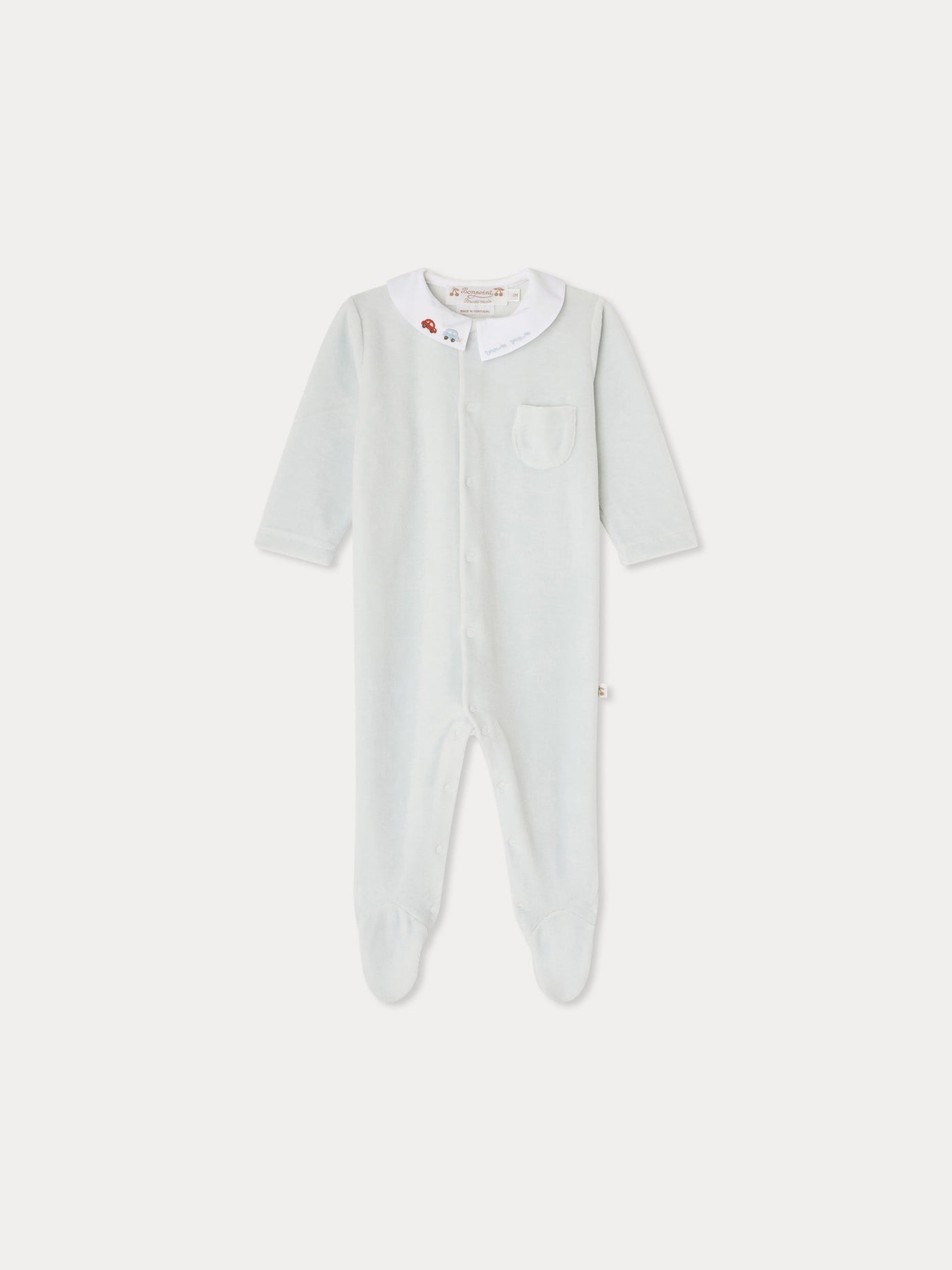 Tilouan pyjamas with embroidered car collar in organic cotton