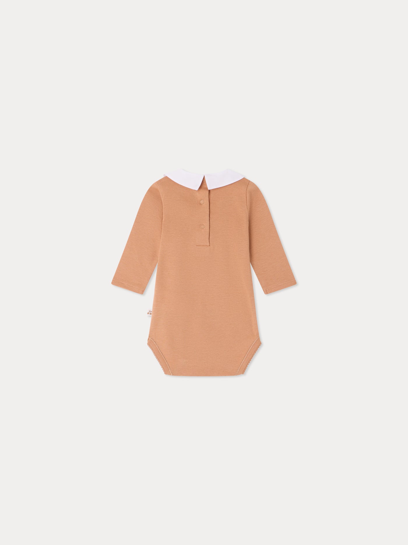 Septembre bodysuit with hand-embroidered teddy bear collar in organic cotton