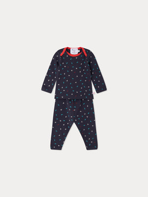 Bonpoint x Maison Kitsuné Timi set with cherry and fox print in organic cotton