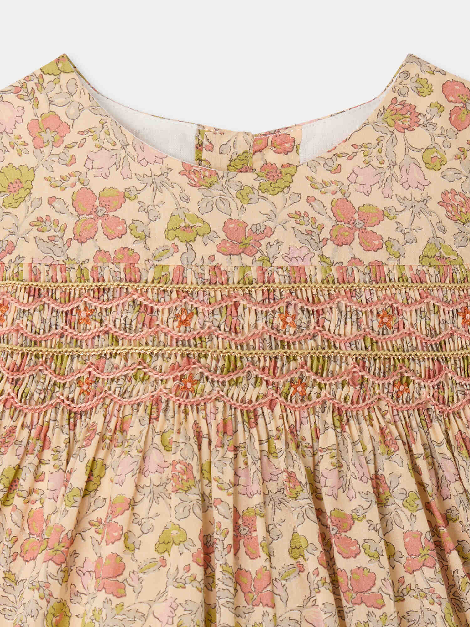 Bonpoint ベビー　シルクドレス Maruska baby dress in Liberty fabric smocked and hand-embroidered