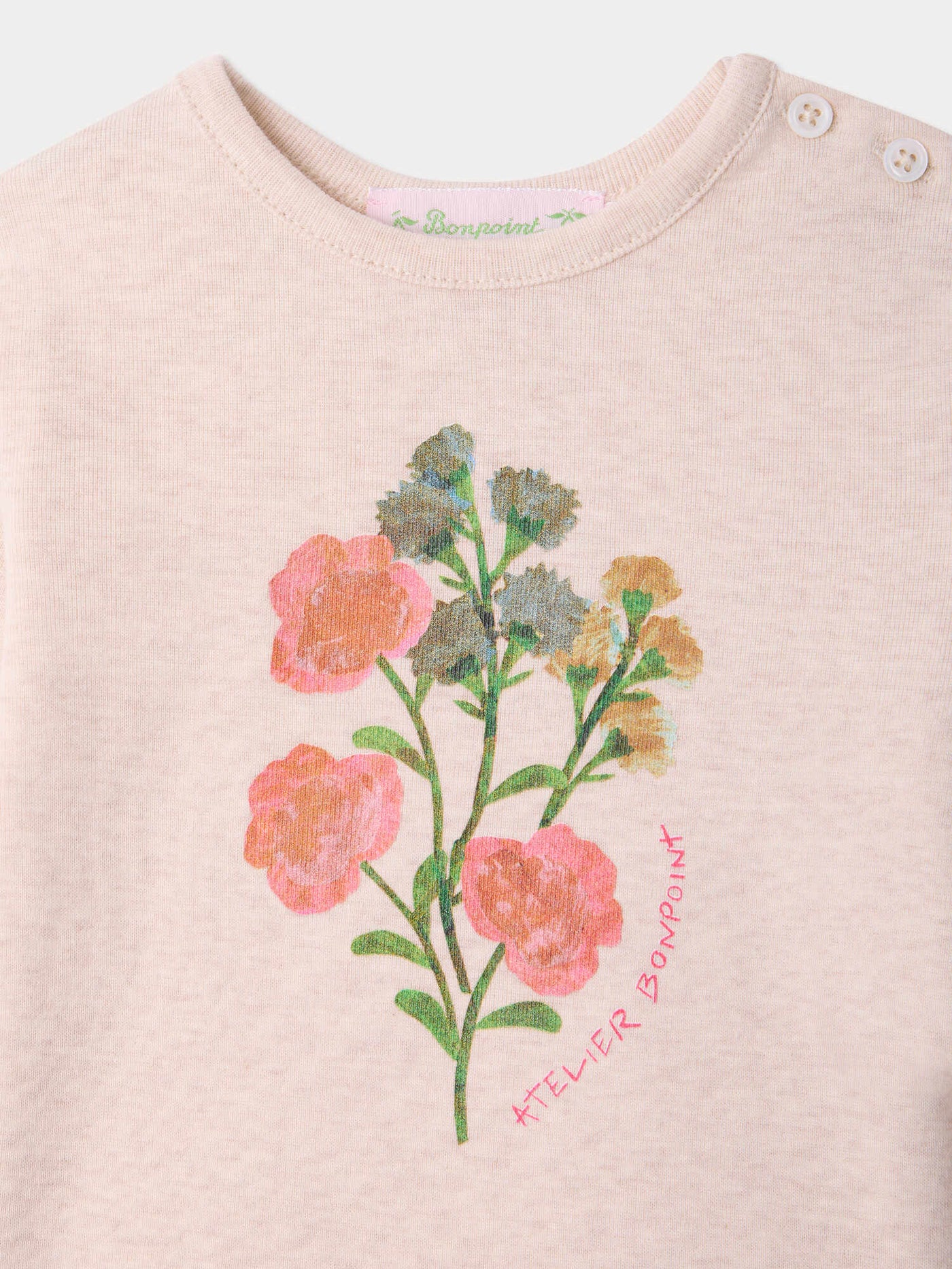 Tahsina baby t-shirt with flower print in organic cotton