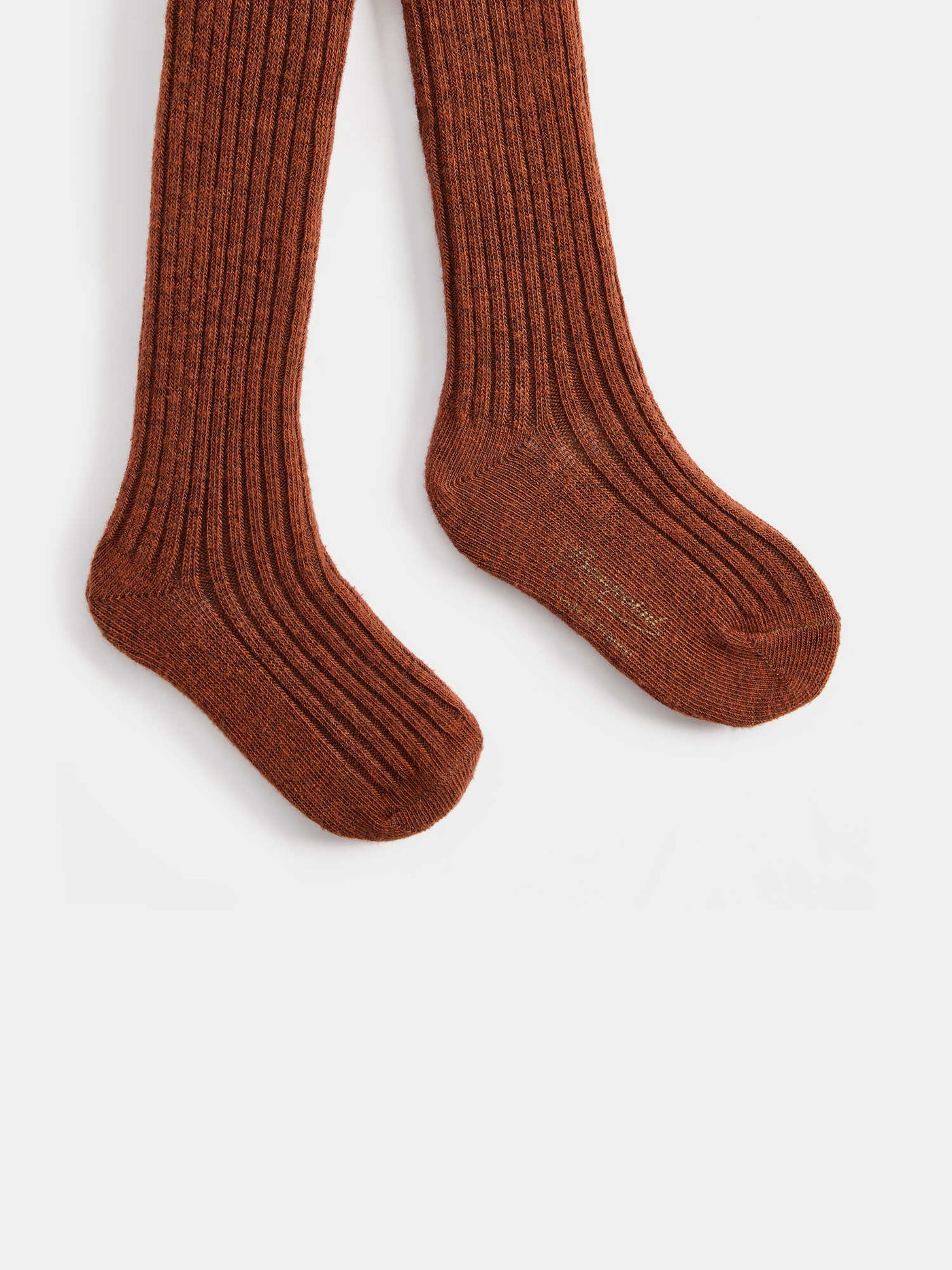 Banny baby ribbed tights in mottled brown