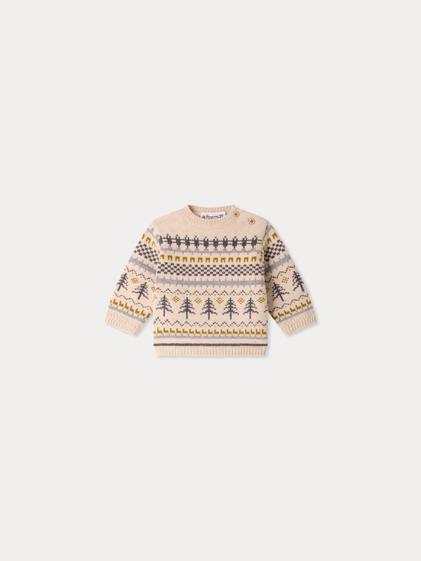 Dalmire baby jumper in fir-tree jacquard