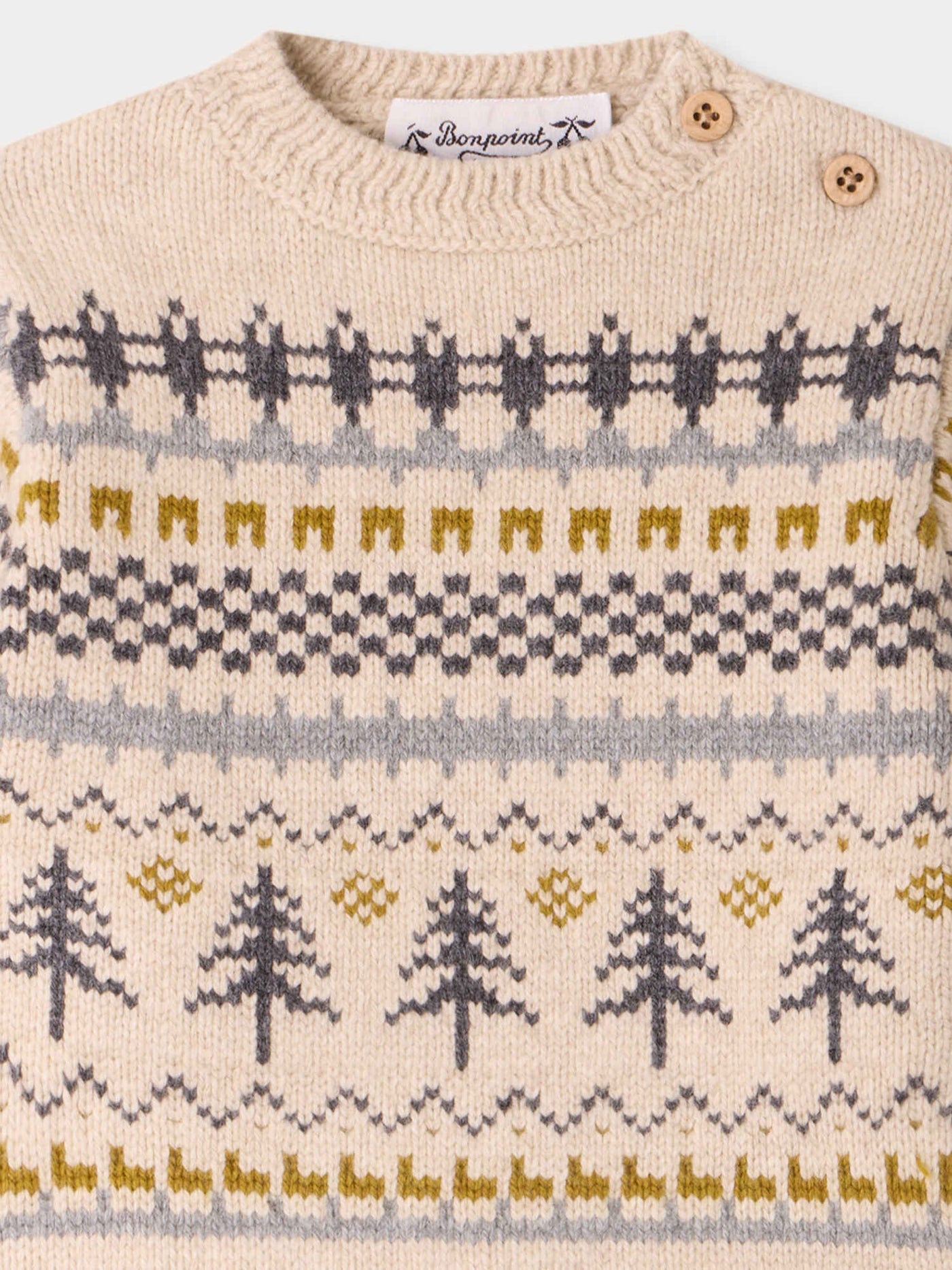 Dalmire baby jumper in fir-tree jacquard