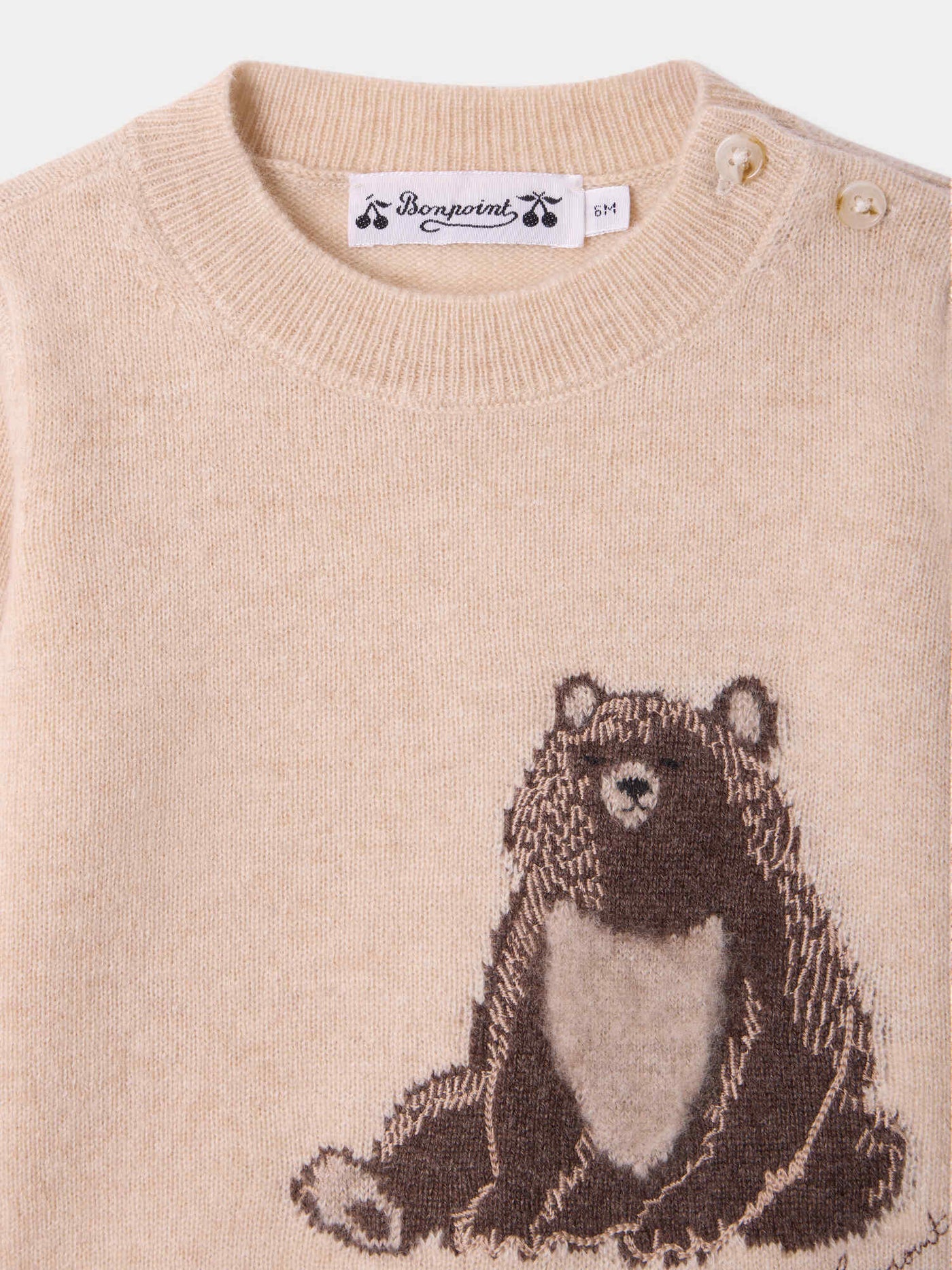 Almire baby jumper with embroidered bear in cashmere