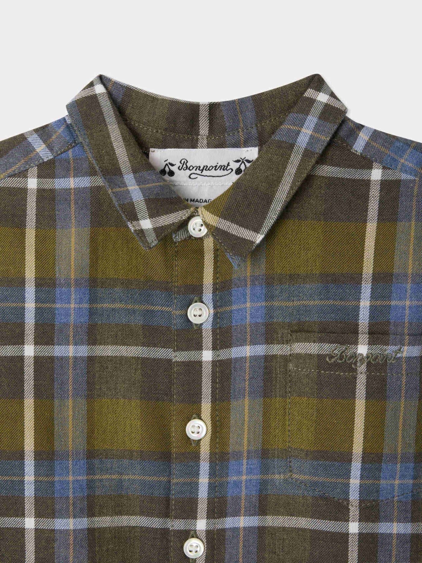 Migillo baby shirt checked with embroidered pocket