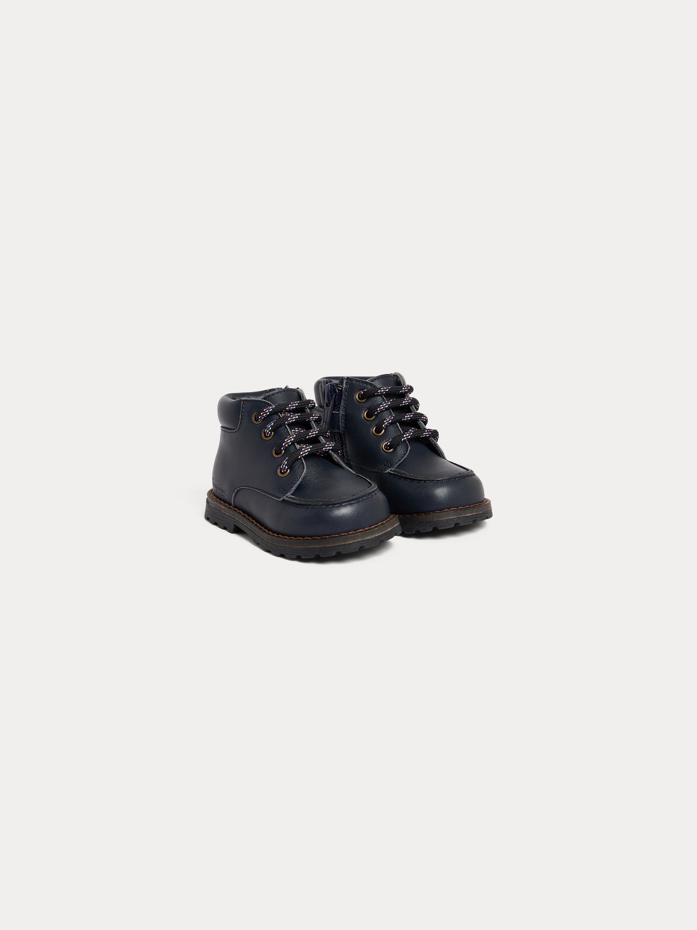 Massimo navy leather derby shoes