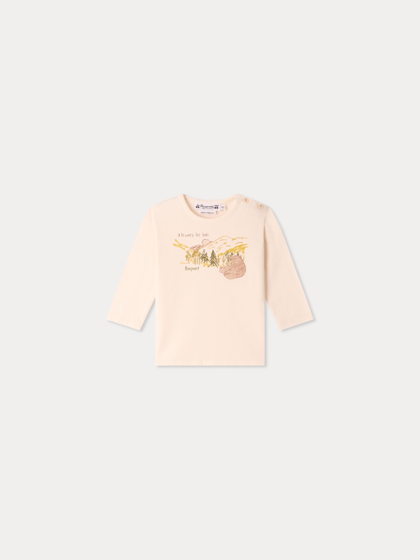 Baby t-shirt Tahsin with bear print in organic cotton