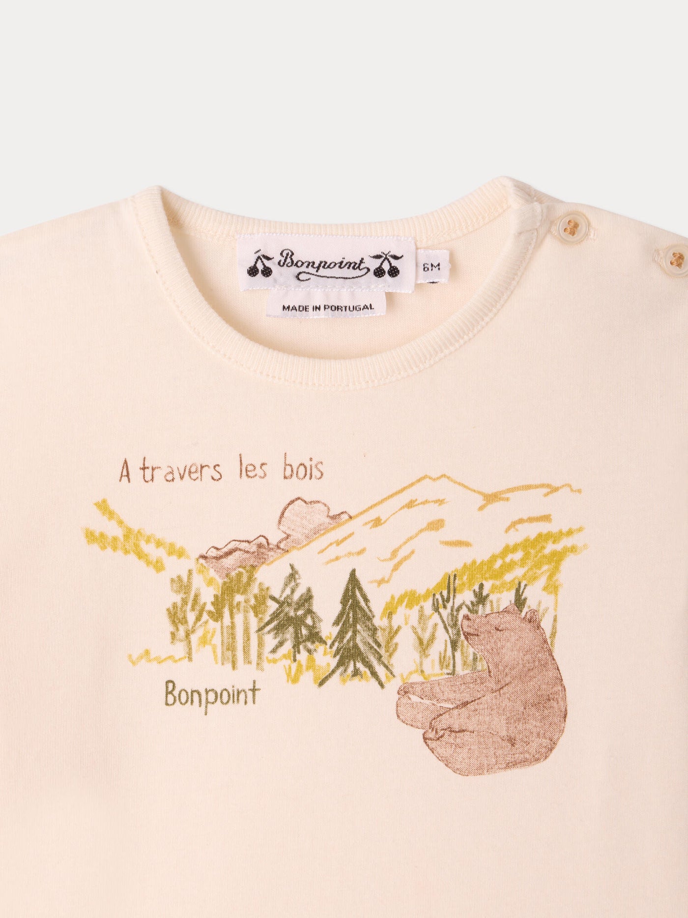 Baby t-shirt Tahsin with bear print in organic cotton