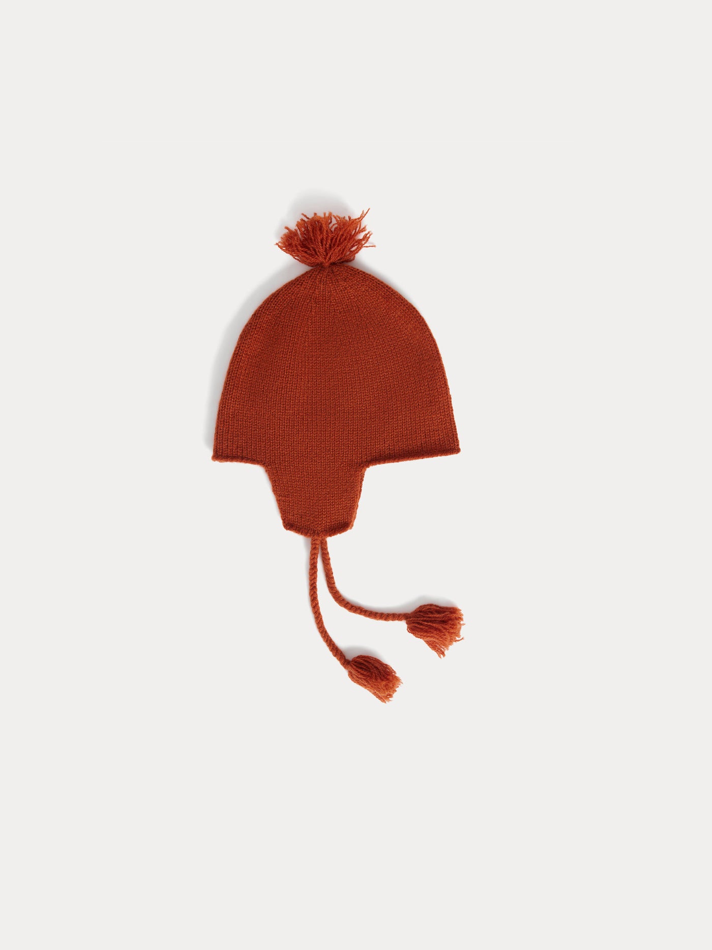 Tinna baby hat with pompom and cashmere drawstrings
