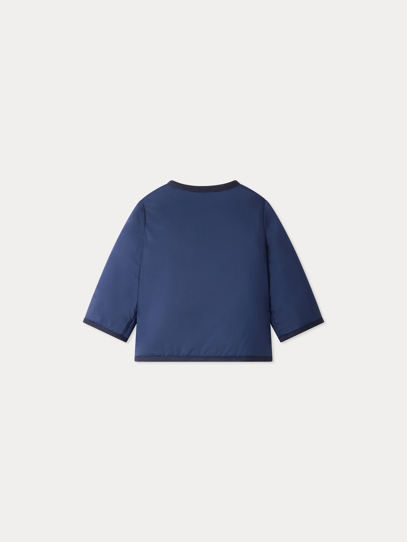 Melice navy baby coat in reversible fleece