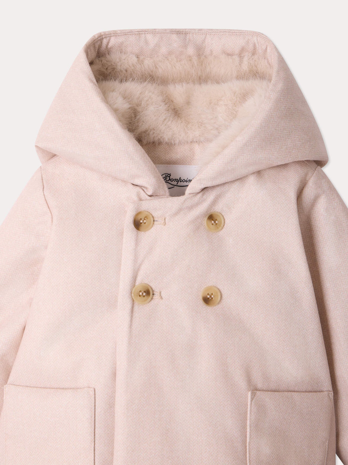 Misha baby coat padded water-repellent and waterproof with cross-button closure