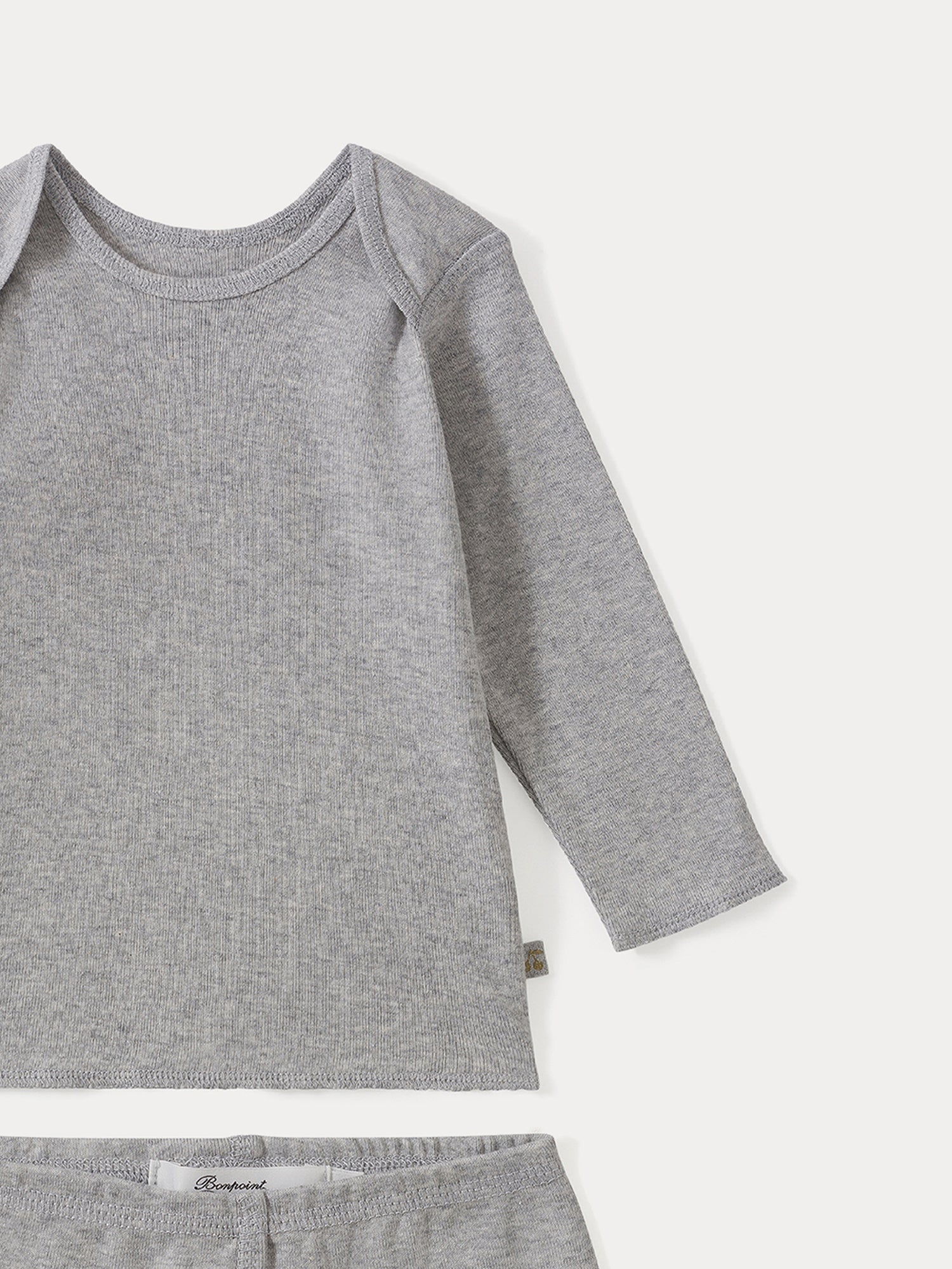 Pebio set heathered gray | newborn sets and jumpsuits • Bonpoint