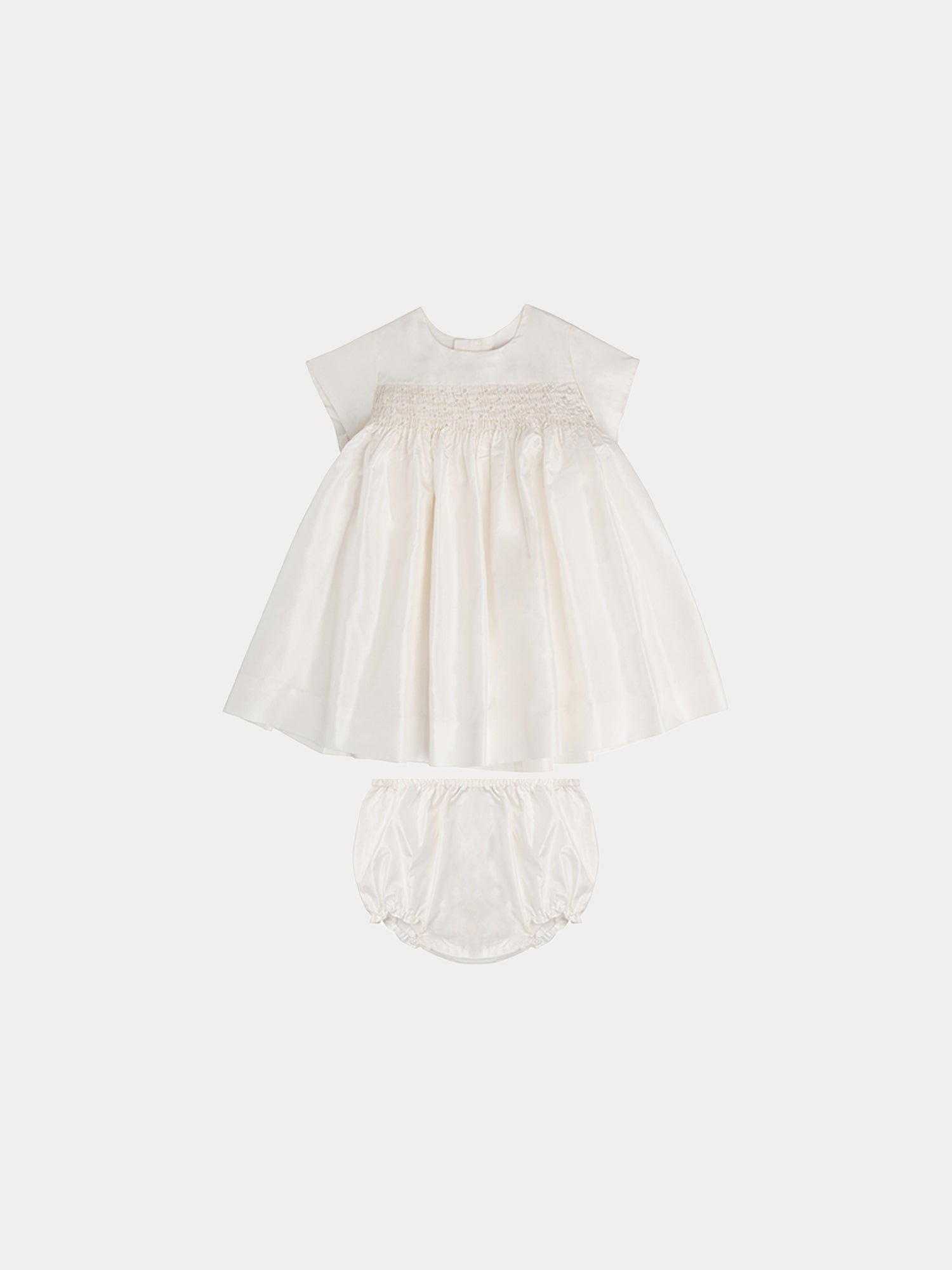 Silk Taffeta Dress for Baby milk white | baby girl dresses • Bonpoint