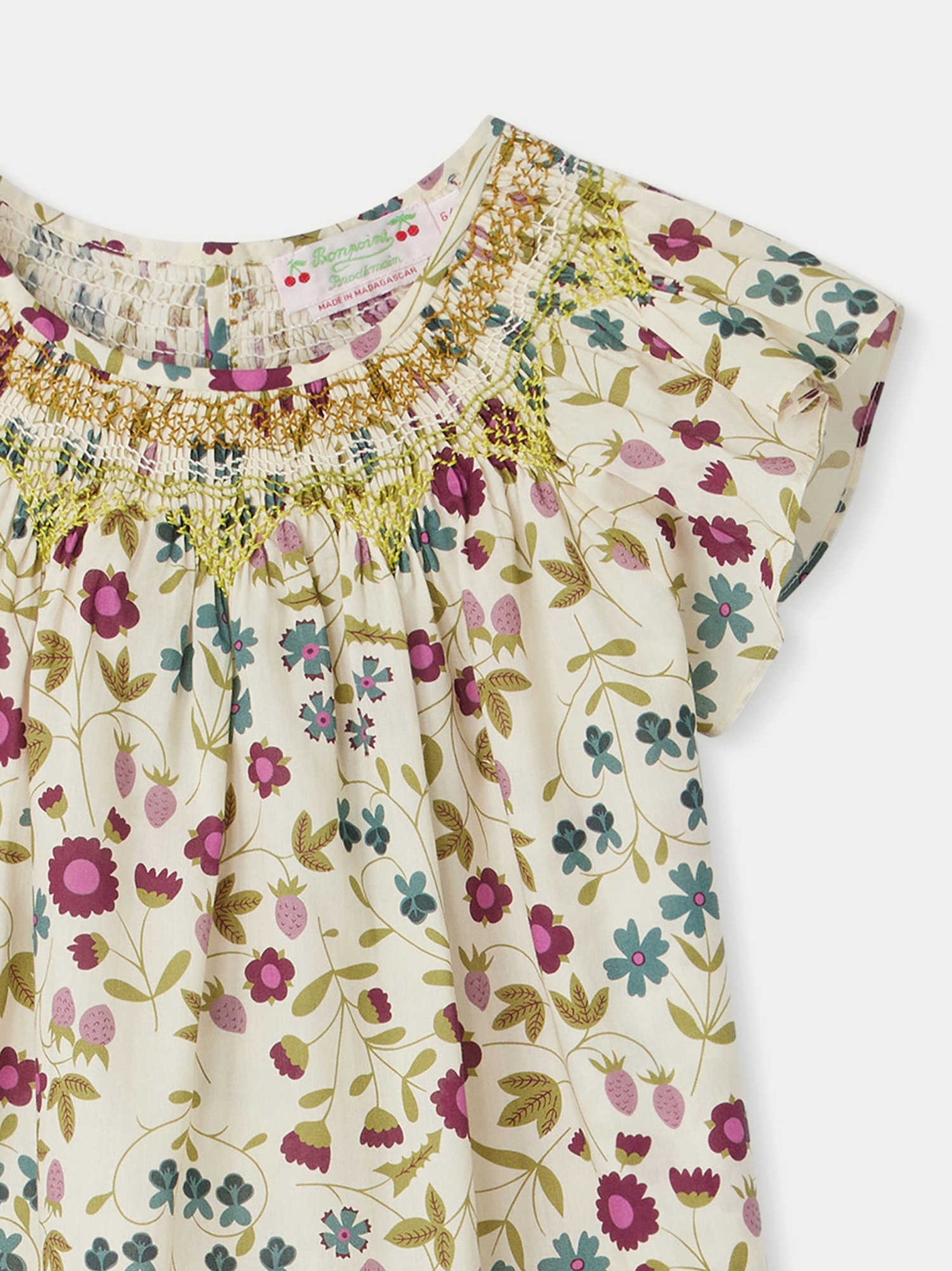 Ella Smocked Blouse ecru
