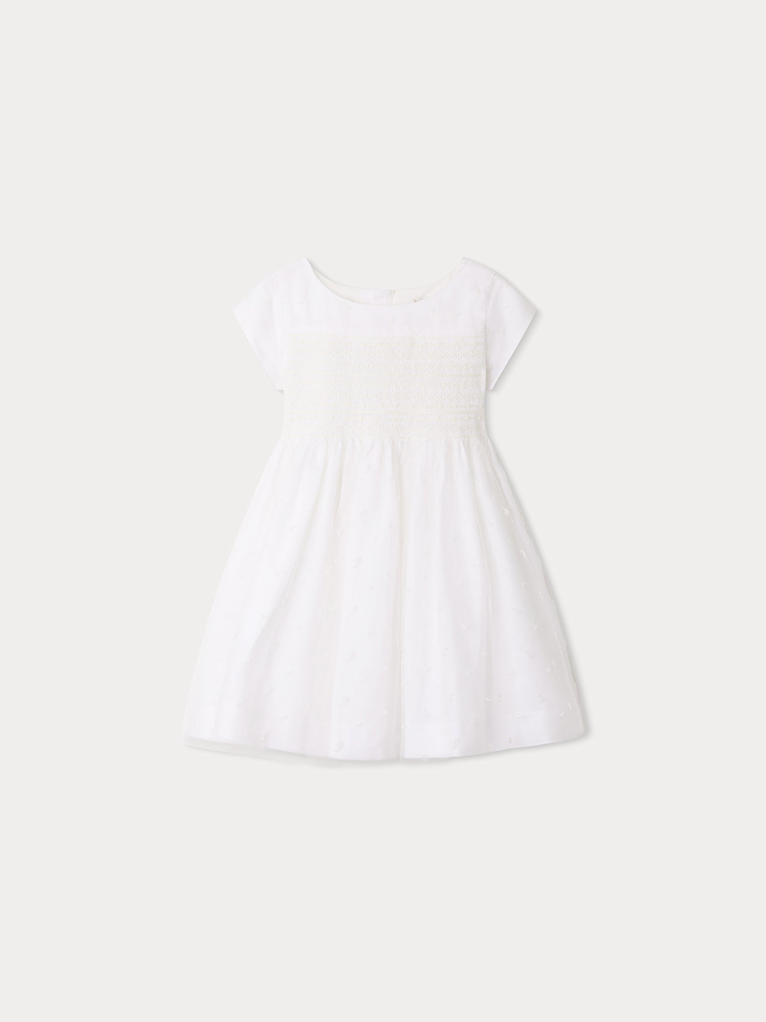 Duchesse Smocked Dress milk white • Bonpoint