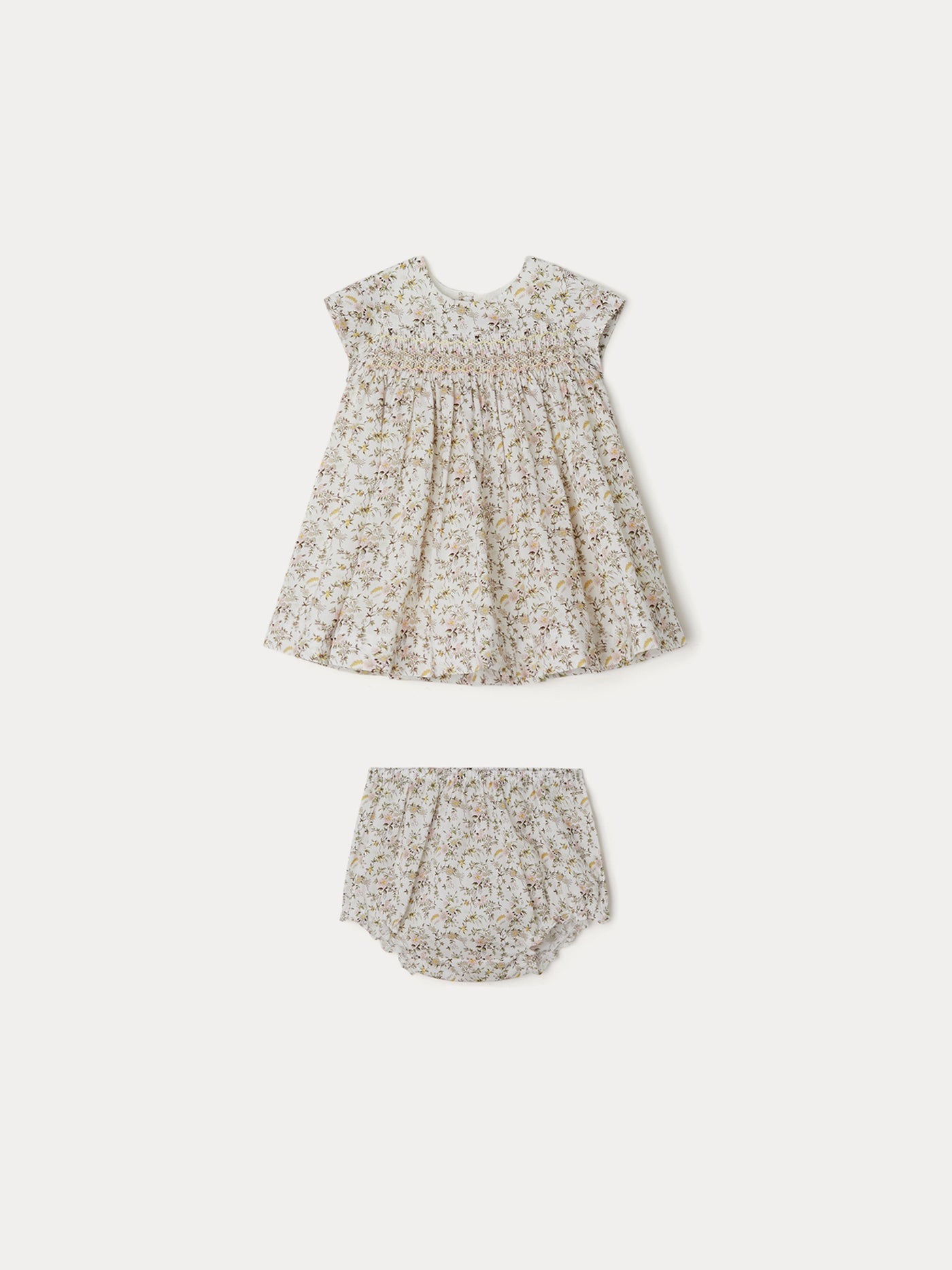 Maruska Smocked Dress natural white