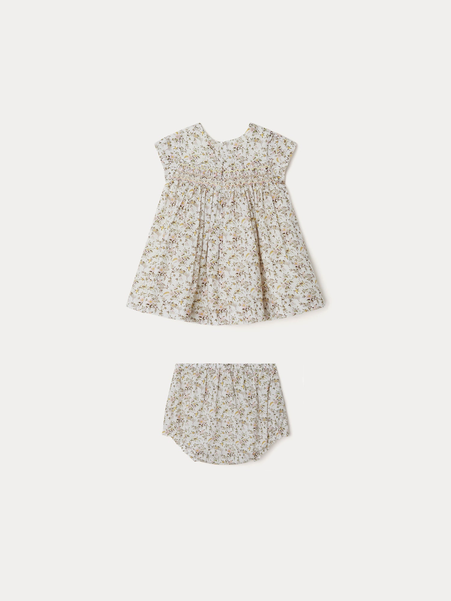 Maruska Smocked Dress natural white • Bonpoint