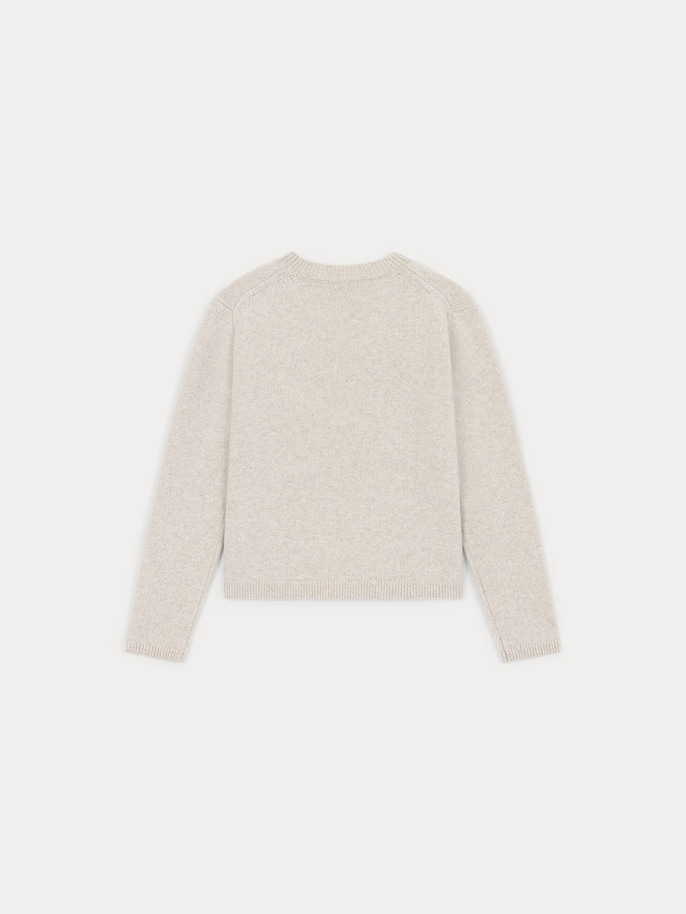 Round-neck heather gray sweater in wool