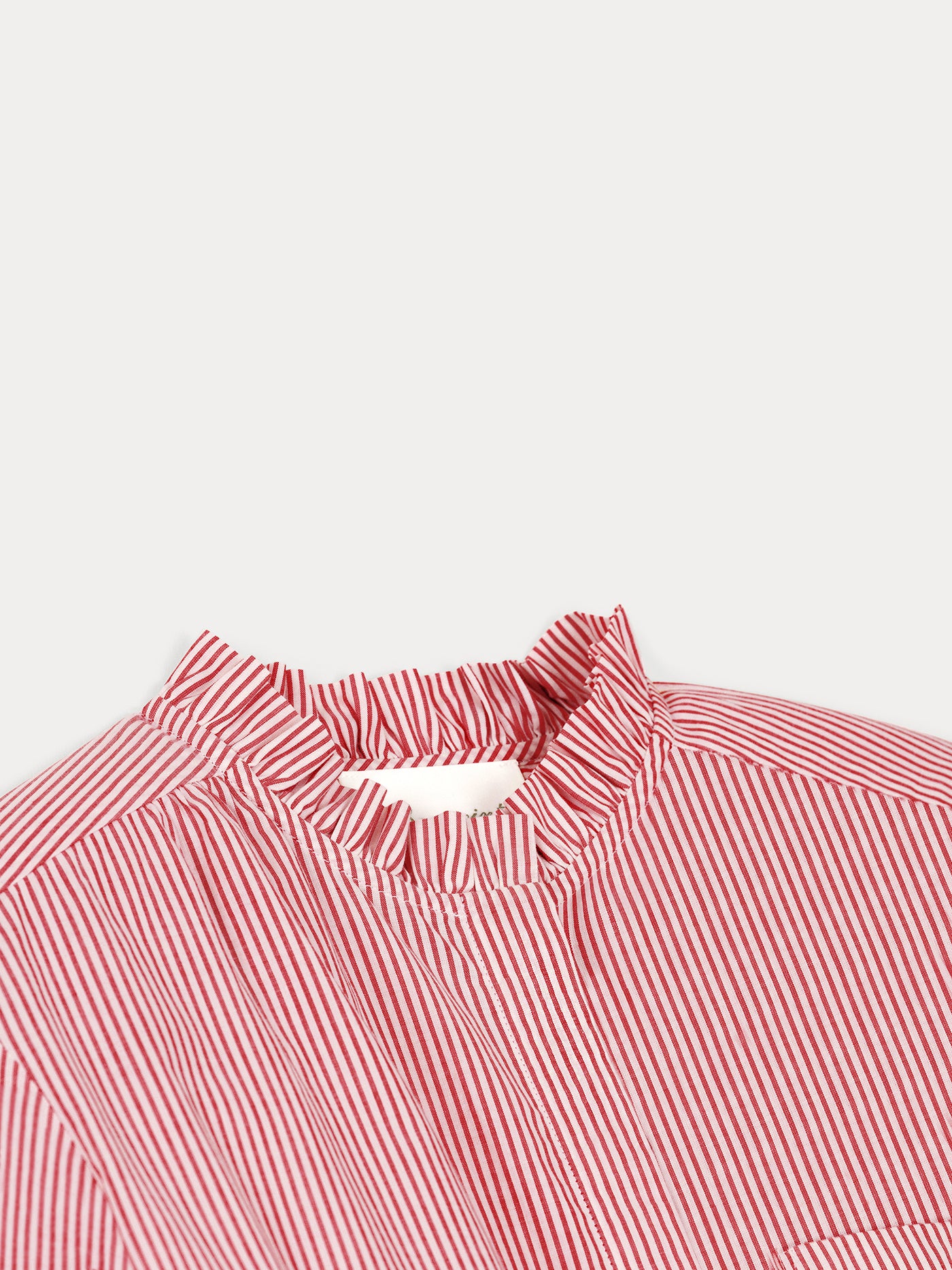 Red and white striped shirt in cotton