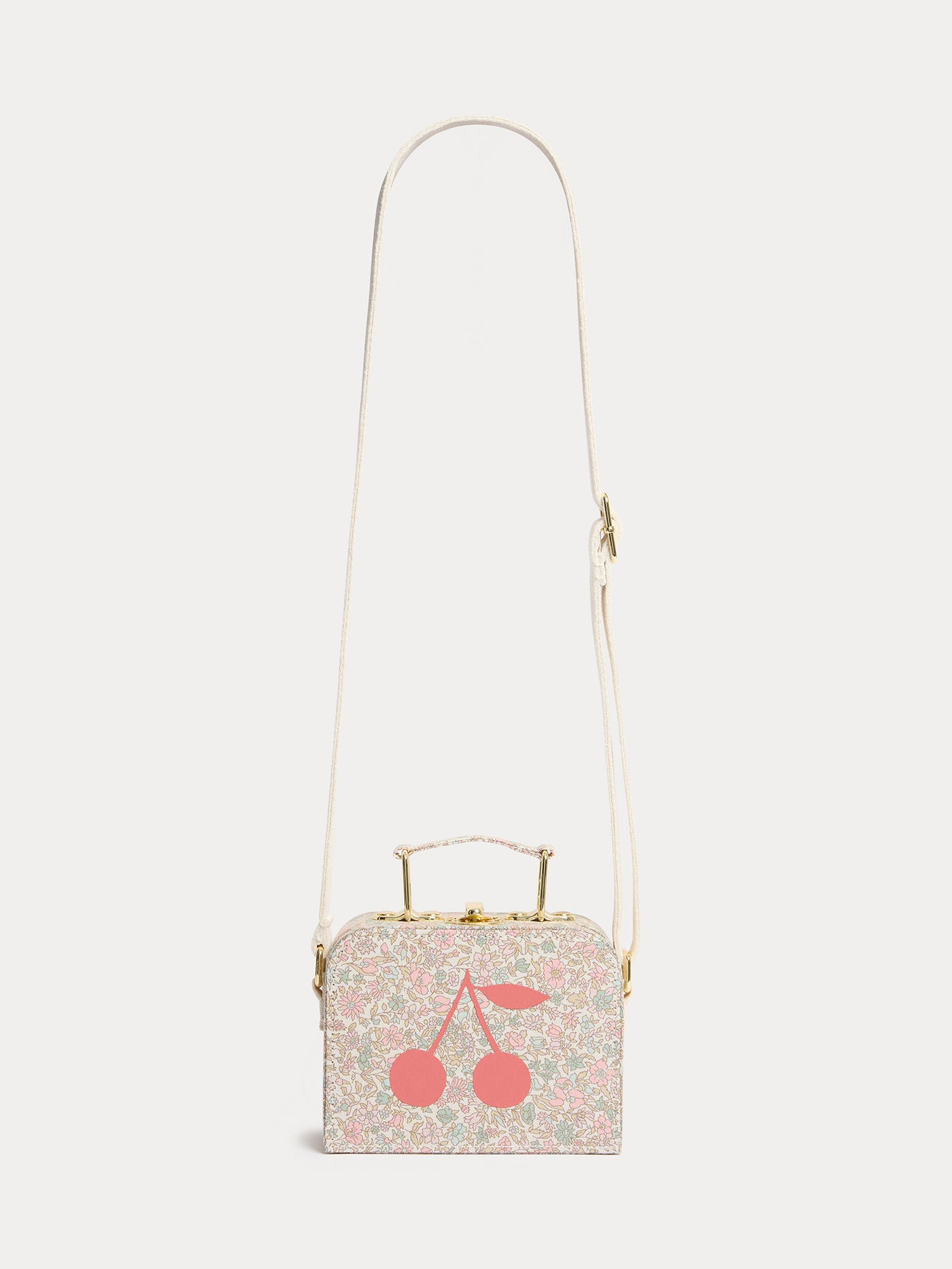 Aimane Suitcase Purse pink flowers