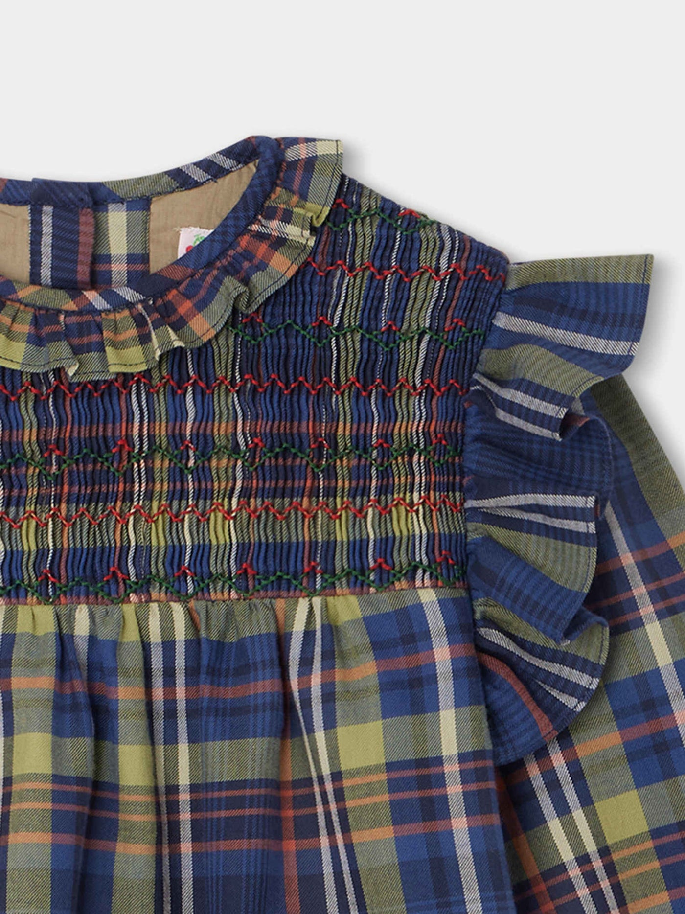 Domitille Blouse navy tartan