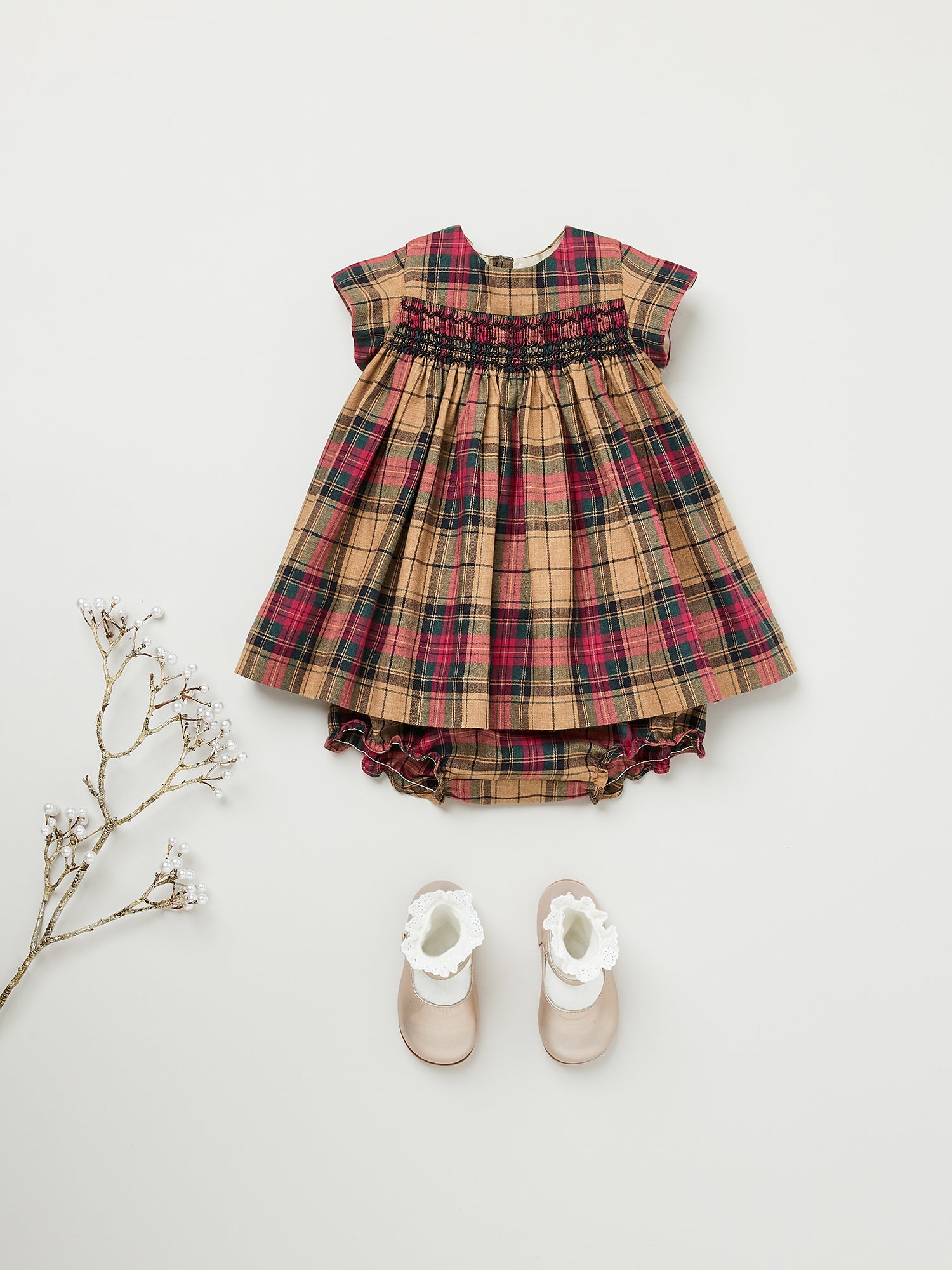 Maruska Smocked Dress gold • Bonpoint