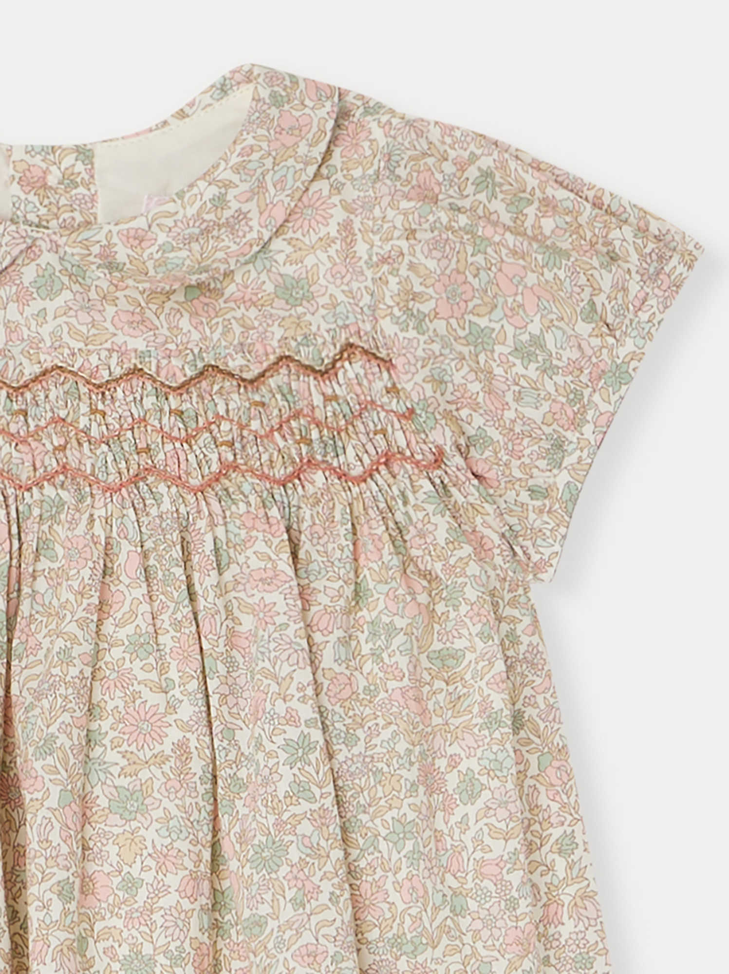 Joyeuse Smocked Dress pink flowers • Bonpoint